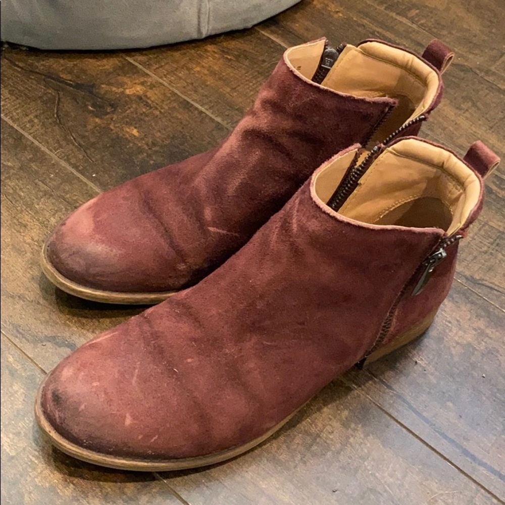 Distressed ankle booties